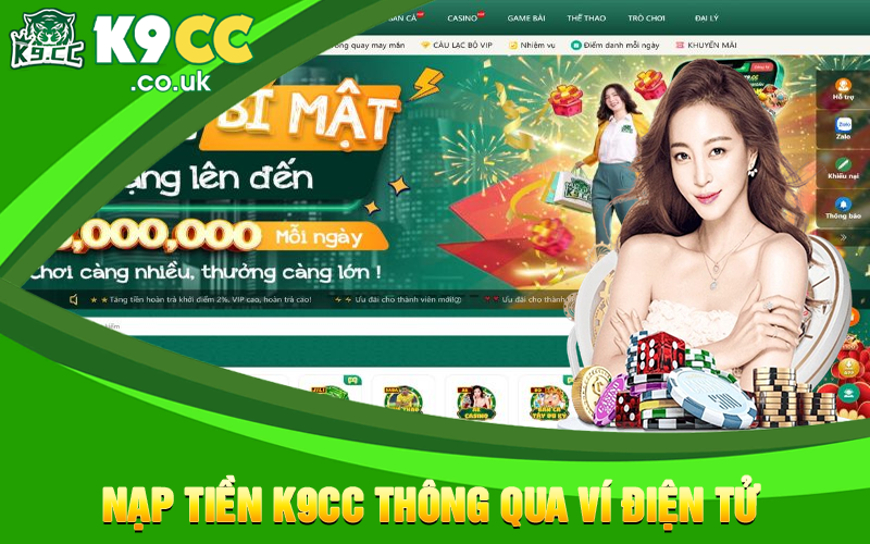 Nạp tiền K9cc thông qua ví điện tử 